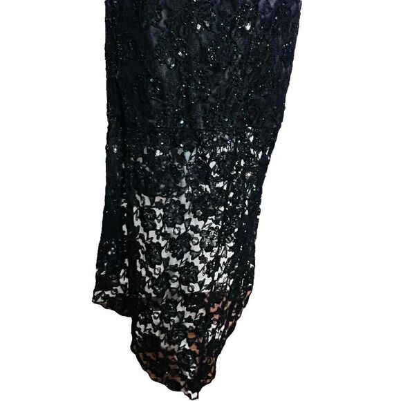 sean Collection Dress Halter High Low Lace Sequin Size S - Picture 5 of 9